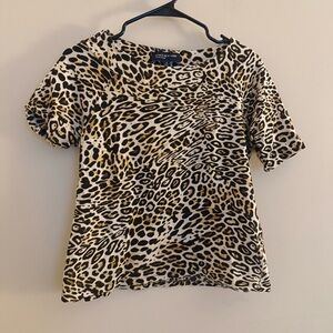 Jones New York Signature Leopard Print Blouse Size M